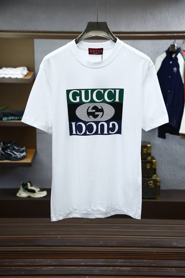 Gucci古奇- 2025Ss原單高品質 情侶款 夏季新款纯手工绘画完成 高品质短袖T恤 每一件都是纯手工手绘 精緻升級 官方同款 定制面料 重磅同缸染面料 手