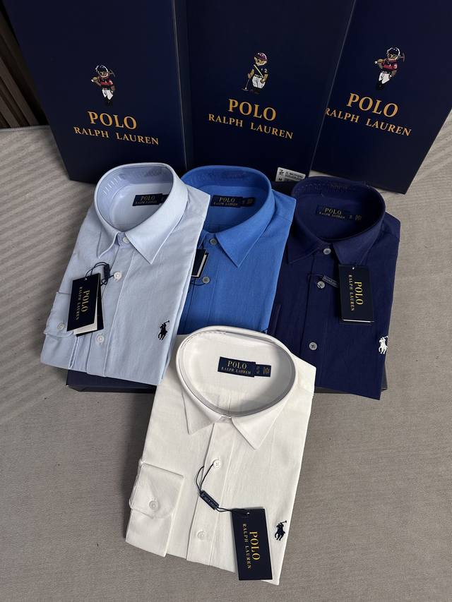长袖款 Polo臻品25Ss春夏新款休闲纯色高支高密棉麻长袖衬衫 臻品定制商务休闲纯色高支高密棉麻，真正意义上的限量级单品！ 精选客供120支高支棉麻材质制作而