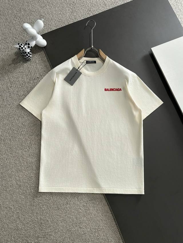 Balenciaga* 2025春夏款上新 原高版本 巴黎世家 面料采用260克高密度纯棉 不变形 不缩水 工艺介绍：双线走位 洗水＋前后精密万针刺绣 颜色：黄
