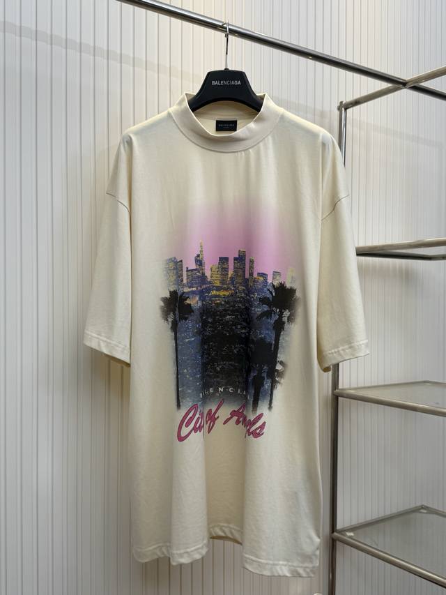 Bal 巴黎 25Ss 洛杉矶水洗夜景印花短袖T恤 Size：Xs S M L