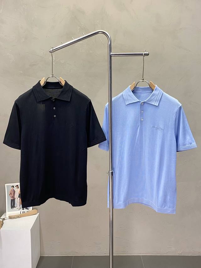 Dior迪奥独家专供新款原单男士休闲针织短袖 高端定制 高端版本 时尚百搭爆款进口面料 手感超柔软细腻 穿着亲肤舒适 高端精品 代工厂P精细做工 上身非常赞 男