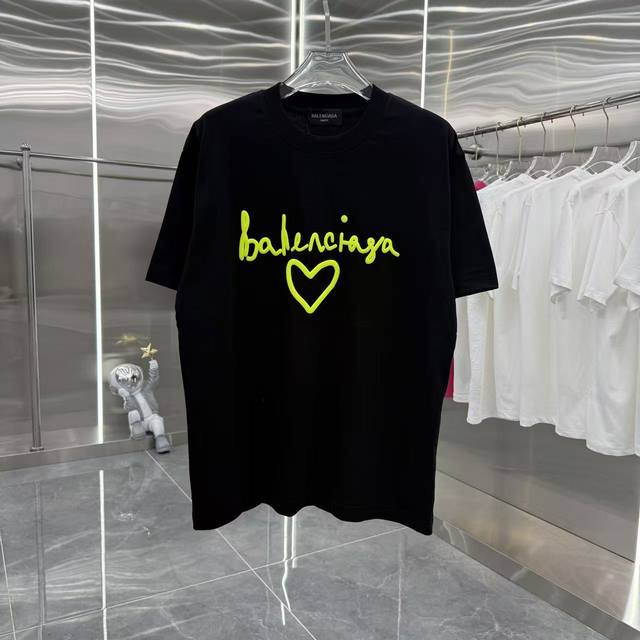Bal 巴黎世家 2025夏季新款 圆领T恤 个性发泡 男女同款宽松版 S M L Xl Xxl 五个码 黑色 白色 灰色