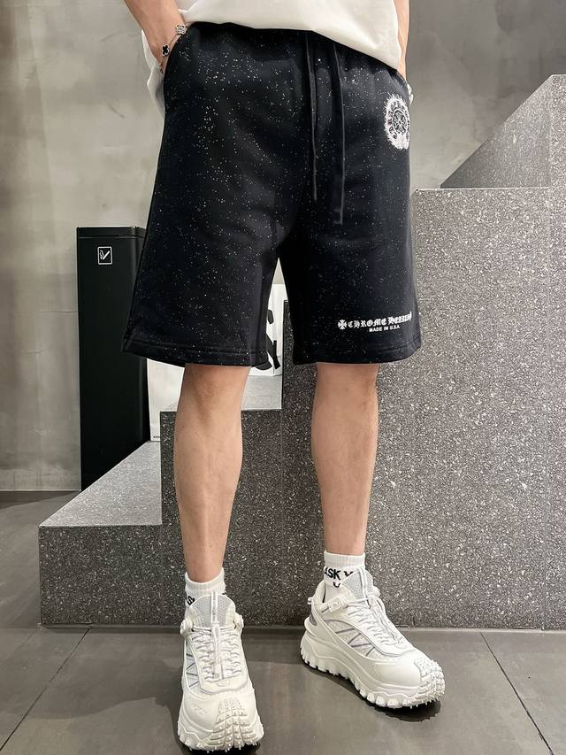克罗25春夏洗水亮片短裤 美式酸洗复古做旧印花 重工普洗工艺 原版定织面料，专门定制装饰绳子，对版开发，纹理立体清晰，横机衫脚工艺，细节到位 ，区分市场版本，经