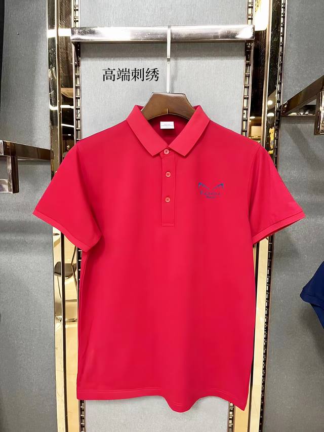 芬迪 高端刺绣Logo、2025Ss新款时尚翻领短袖Polot恤、原版复刻、客供原版进口丝光棉面料、原版复刻经典品牌Logo、剪裁完美、做工精致、必入单品首选！
