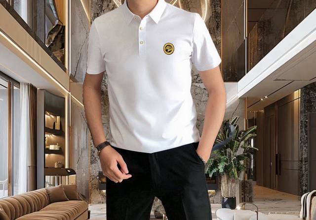 史蒂芬2025春夏新款原单男士翻领短袖Polo衫T恤 爆款 简洁时尚百搭 高端品质 无缝包边 胸前贴布刺绣Logo图案设计 定制进口双股丝光珠地棉面料 穿着舒适