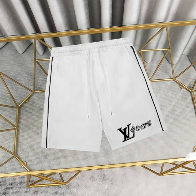 Louis Vuitton 路易威登印花纯棉短裤卫裤五分裤 1:1对版面料390克毛圈高克重百分百纯棉 提前做过预缩水1×1双纱洗一辈子都不会变形的 男女同款