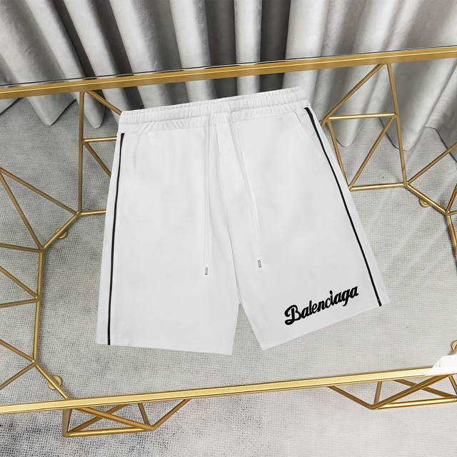 Balenciaga 巴黎世家印花纯棉短裤卫裤 1:1对版面料390克毛圈高克重百分百纯棉 提前做过预缩水1×1双纱洗一辈子都不会变形的 男女同款 官网细节一致