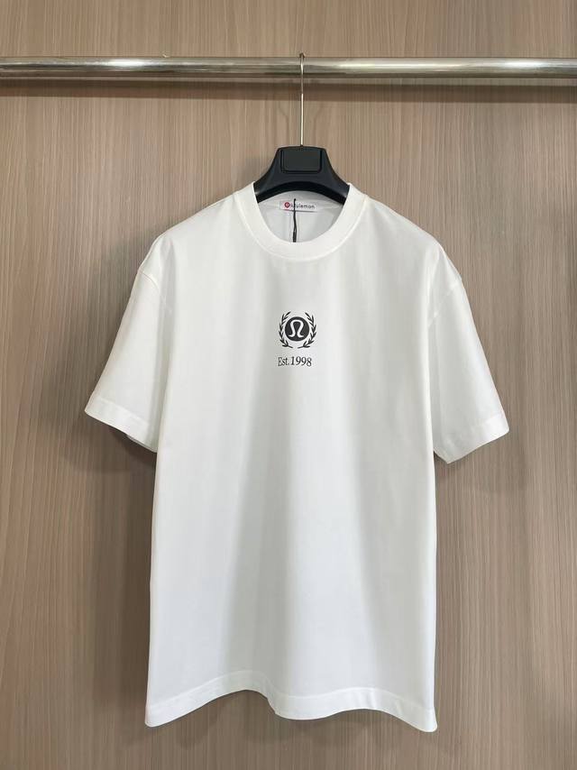 Lululemon 2025南半球限定网球系列T恤 280克纯棉面料 白色 男女同款 码数S-Xxl