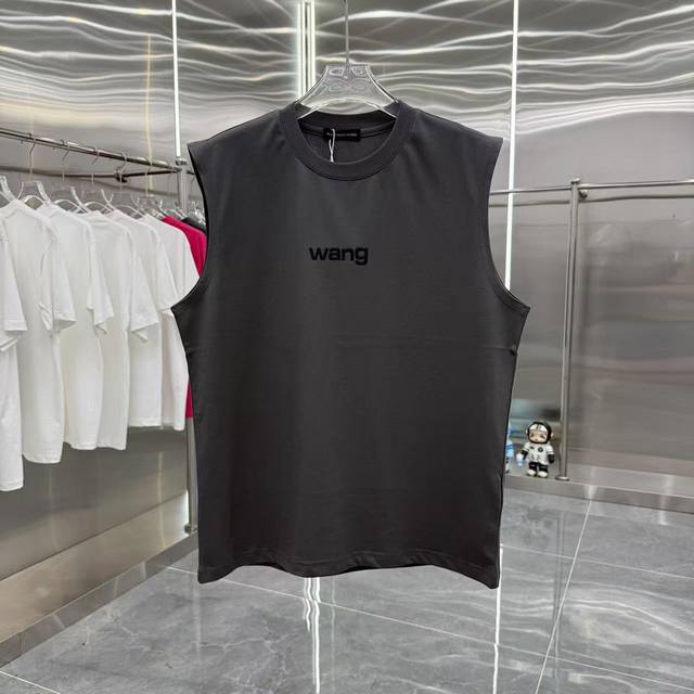 Wang 大王 2025夏季新款 无袖背心 厚板硅胶工艺 男女同款宽松版 S M L Xl Xxl 五个码 颜色：黑色 白色 灰色