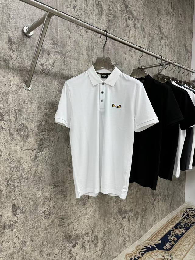 上新 25Ss F家 最新丝光珠地Polo 原版定制 顶级定制Logo 经典百搭 黑 白 码数48-56