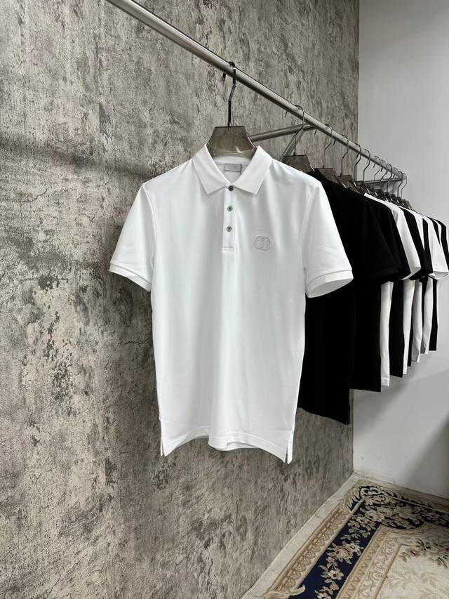 上新 25Ss Cd 最新丝光珠地Polo 原版定制 顶级定制Logo 经典百搭 黑 白 码数48-56