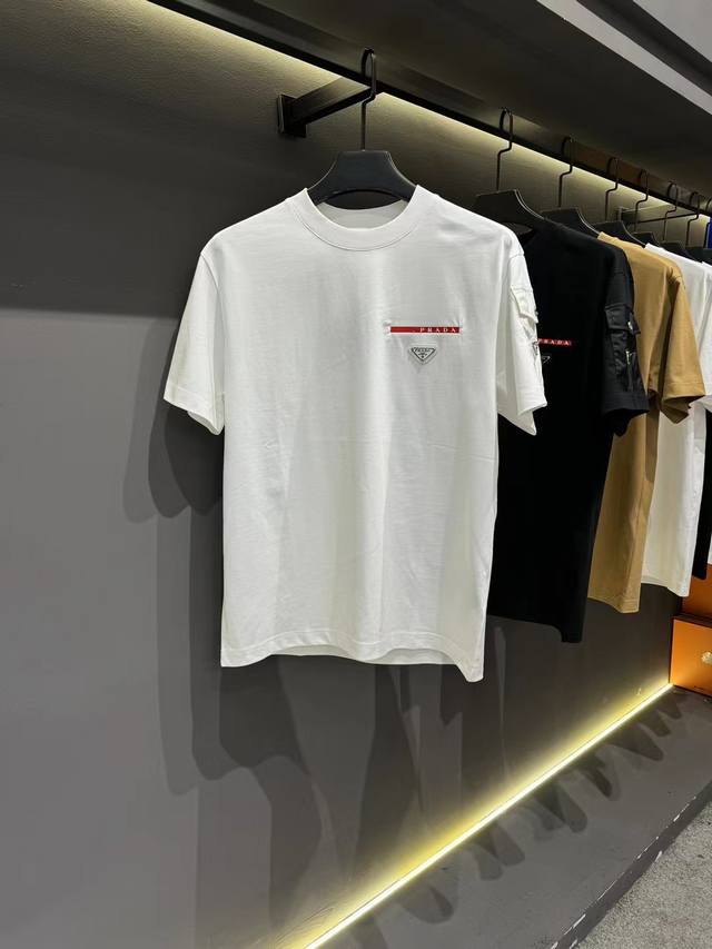 上新 25Ss P家最新 原版定制高支高密新疆长绒棉面料 舒适透气 定制Logo 码数S-Xxl