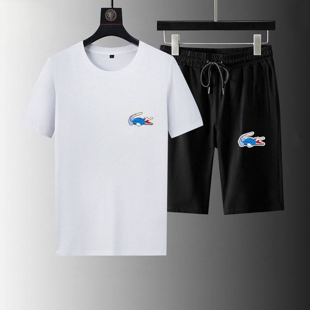 直 品牌 Lacoste鳄鱼 2025新款男士短袖短裤套装！官网同步销售！市面高端版本！手感细腻柔软！让你穿着更加舒适！立体裁剪版型超赞！尺码:M-5Xl 下单