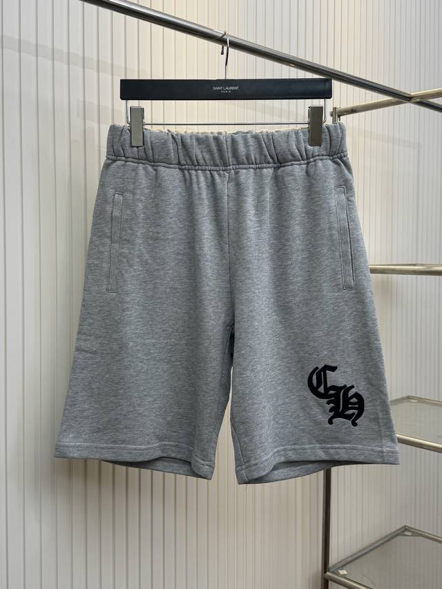 Ch 克罗心 花灰刺绣Logo短裤 Size：S M L