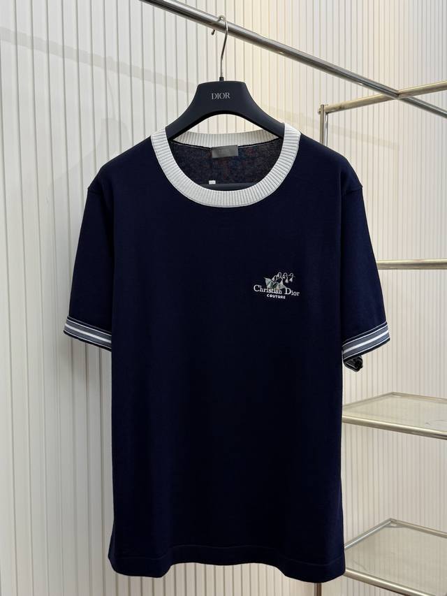 Dio 迪奥 25Ss撞色圆领铃兰花刺绣棉质短袖T恤 Size：S M L Xl