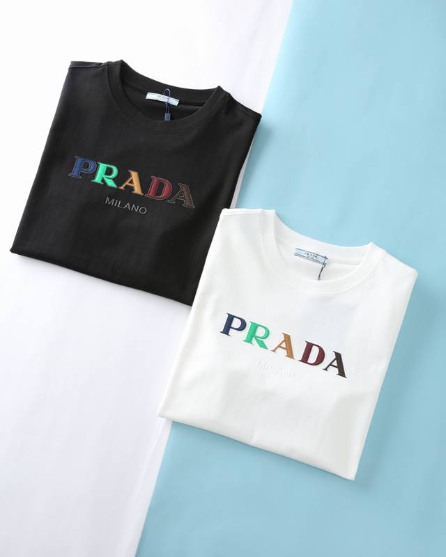 Pa*拉 25Ss夏季新款平纹针织棉布圆领短Tee，男士撞色硅胶字母标识时尚休闲短袖T恤衫！贸易公司渠道稀出，面料采用客供定制平纹针织棉布，质地柔软舒适，透气性