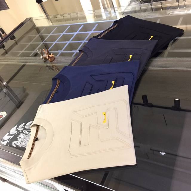 F家胖哥哥福音2580夏季新品 经典时尚百搭圆领微扩半袖衫 订织欧棉面料 胸前精致立体刺绣工艺Logo设计！进口原版双股纱线 面料柔软细腻 男人的衣柜都少不了基