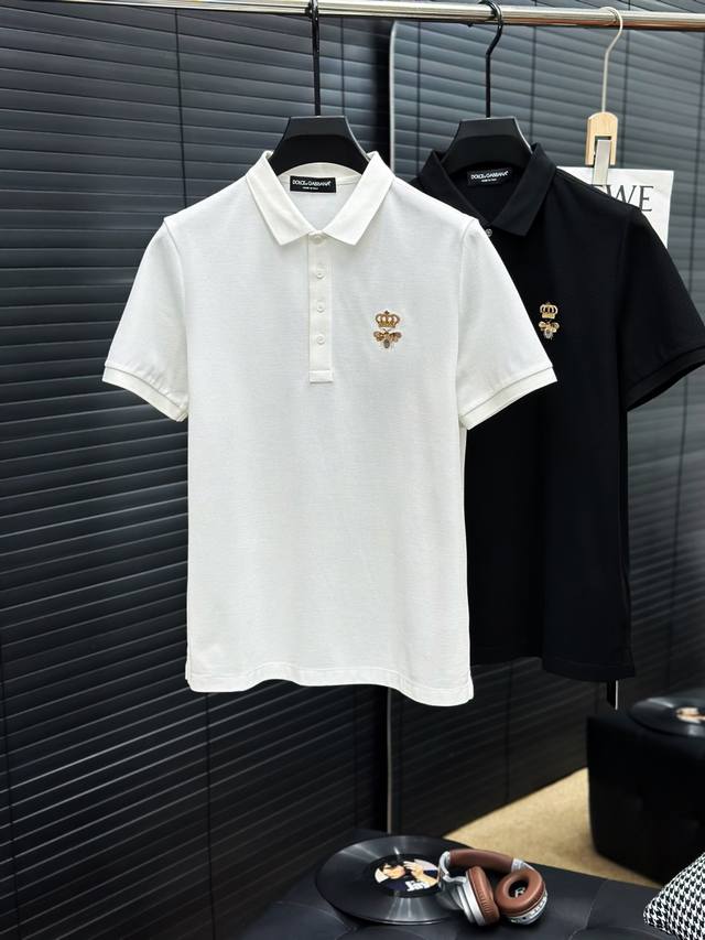 Dg杜嘉班纳，2025春夏新款 高端优雅时尚男士定制 顶级时尚休闲短袖Polo衫，高端人士必备单品，原版Logo设计更显奢华高贵风范，100%匹马棉面料，上身舒