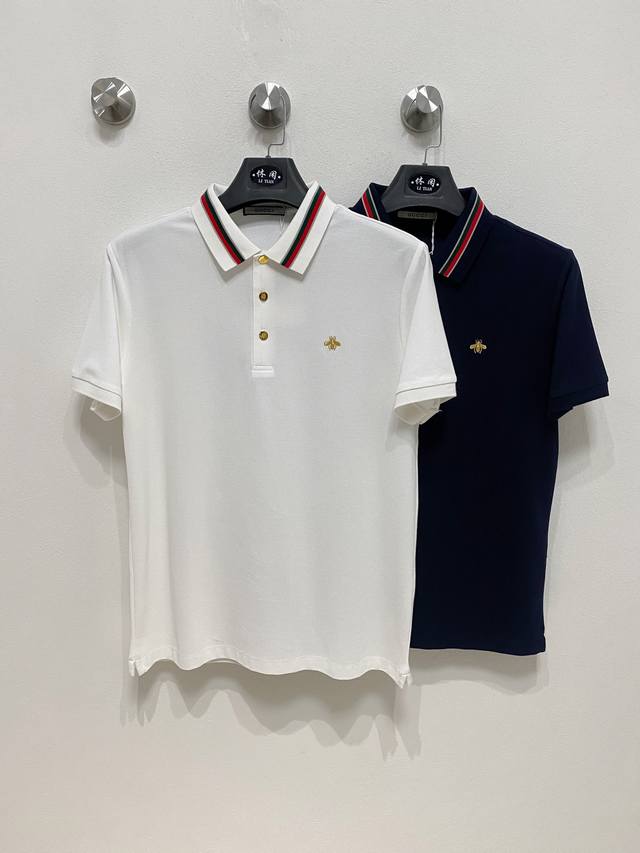 新品上市 爆款回货 古驰 2025Ss夏季新款字母Logo男士翻领Polo衫！经典商务男款，高端男装的天花板级别的商务男款！简约时尚大气不失优雅，单穿内搭体面过