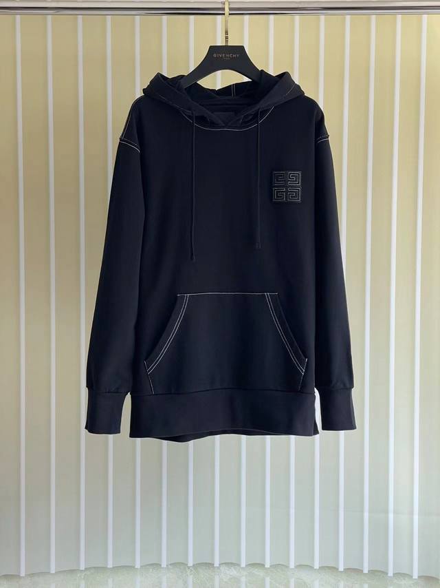 Gvc 25 Ss 最新款皮牌Logo连帽卫衣 克重全棉面料 1:1 Xs S Ｍ L Xl齐码