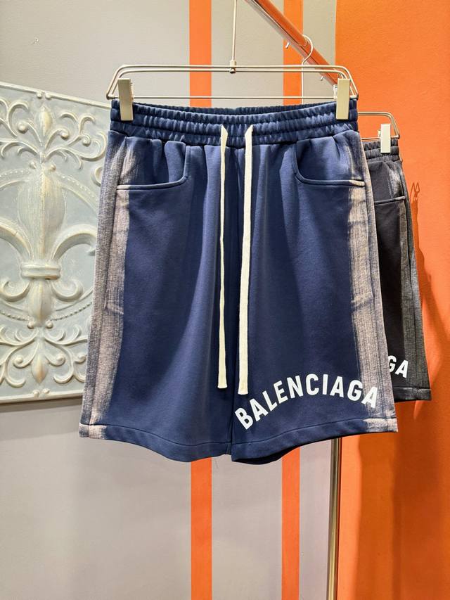 Balenciaga巴黎世家 爆款短裤2025Ss新款男士休闲短裤，高端版本！专柜定制面料 透气舒适度高，细节无可挑剔，品牌设计理念，体现高品质。手感细腻柔软！