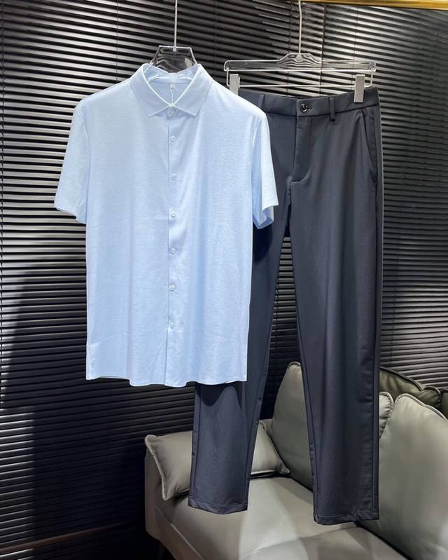 Ermenegildo Zegna 杰尼亚25新作#Zegna夏季时装短袖衬衫套装，尊享定制秉承古老艺术不渝传承，致力于追求卓越品质，凸显匠心和技艺斐然，呈现别