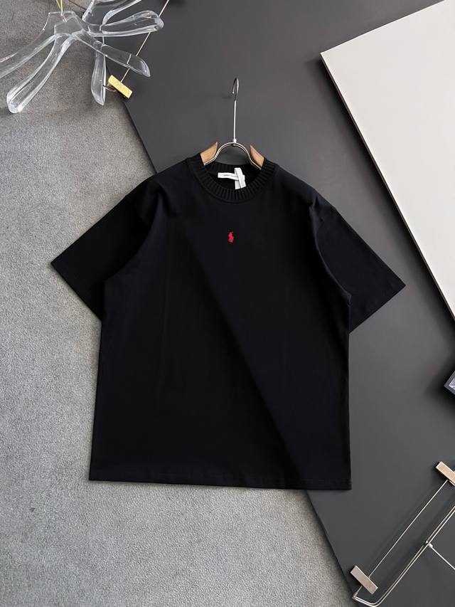Ｐｏｌｏ，2025春夏新款男女同款短袖T恤！走秀图案时尚休闲短袖T恤衫！设计Logo刺绣设计！极具设计精选客供310克100%全棉面料，手感柔软亲肤，着身舒适透