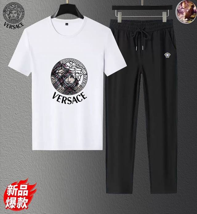 范思哲 夏季新款套装！丝光面料！独家首发新品 ，2025Ss官网同步米兰走秀款 实物拍摄顶级好货 173 130斤穿L 标准码数！最新顶尖官网原单，全新体验 面