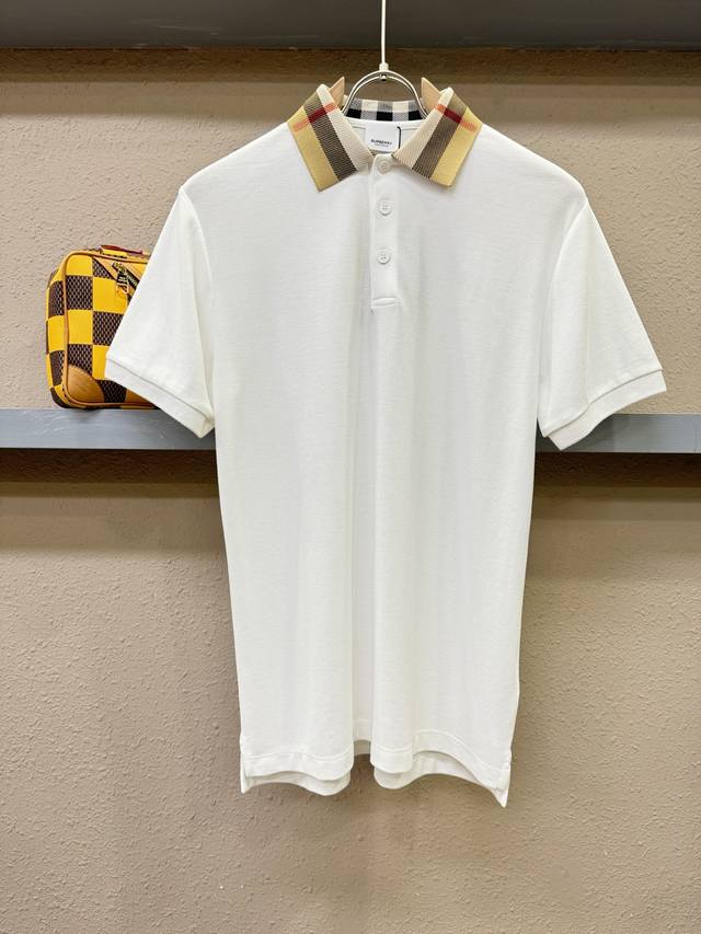 Burberry巴宝莉 2025官方春夏新款 专柜同步上市 男士翻领短袖Polo衫，高端主线系列，进口珠地丝光棉面料，质感一流，亲肤性极佳，触感丝滑细腻，时尚三