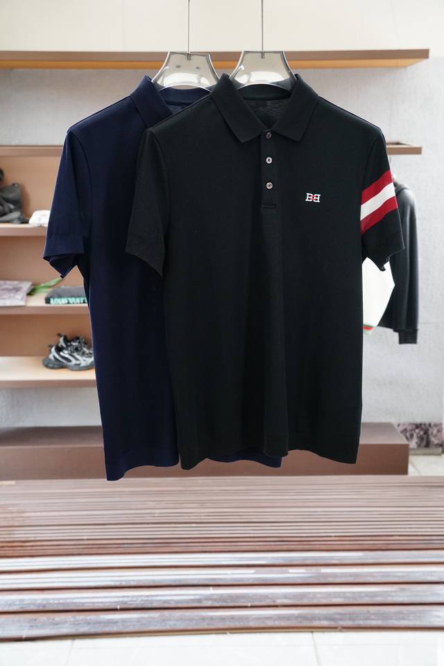 Bally 巴利-25Ss春夏款顶级网眼珠地棉布翻领短Tee，胸口口袋Logo标识刺绣短袖Polo衫！贸易公司渠道稀出，领先官网发售！超人气水果色翻领Polo衫