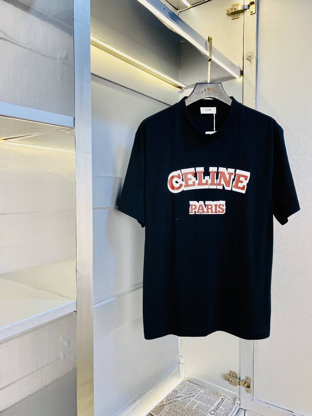 穿210斤 原单货！胖子福音 赛琳Celine 情侣装原单品质 2025最新款 短袖T恤 五分袖中袖 精选专柜订制顶级纯棉进口面料 带原版洗水唛！三标齐全 所有