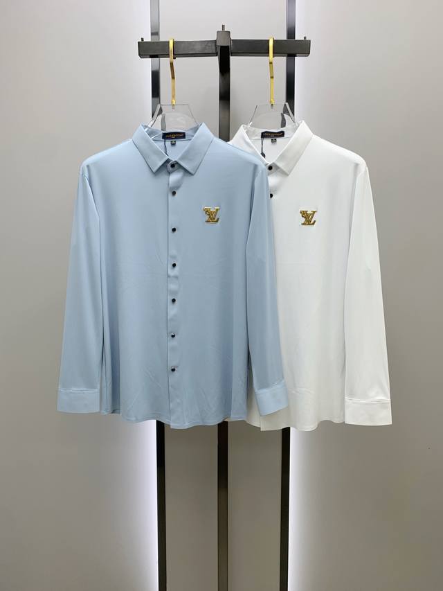 Lv路易威登 2025Ss新款长袖衬衫 衬衣，精美刺绣Logo 高端版本，定制面料 透气舒适度高，精工制作，细节处理完美无可挑剔，品牌元素设计理念，体现高品质。