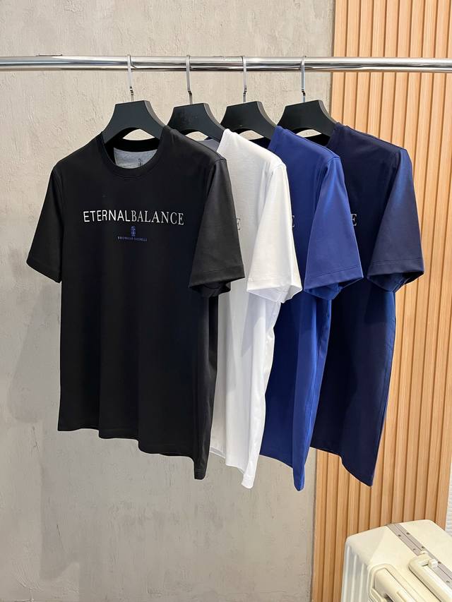 新品！高端系列 Bc 夏季新款时尚男士短袖休闲商务T恤，Brunello Cucinelli高端意大利男士品牌，一款高端双面丝光短袖T恤，绝对是您夏季P清单中的
