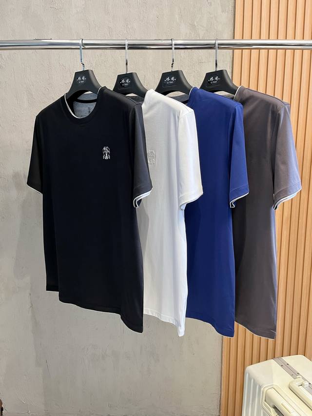 新品！高端系列 Bc 夏季新款时尚男士短袖休闲商务T恤，Brunello Cucinelli高端意大利男士品牌，一款高端双面丝光短袖T恤，绝对是您夏季P清单中的