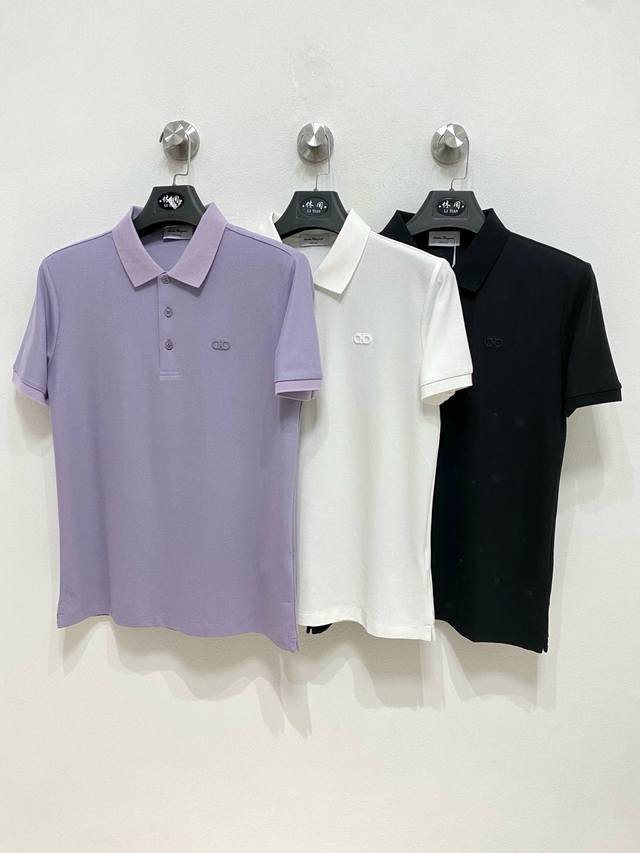 开春新品 Yy 新品上市 菲拉格慕 2025Ss夏季新款字母Logo男士翻领Polo衫！经典商务男款，高端男装的天花板级别的商务男款！简约时尚大气不失优雅，单穿