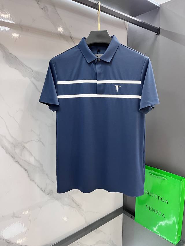 Tf 2025Ss夏季新品，男士免烫抗速干商务短袖Polo衫，贸易公司渠道稀出，领先Gw发售！驴家夏季秀款单品，独特纹理！面料丝滑冰感有光泽，免烫抗皱垂感十足，