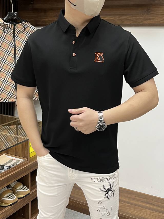 Hermes 爱马仕-2540Ss开春新款 专柜时尚大爆款翻领T恤，休闲时尚外穿 内搭必备款，舒适好看上身可见 定制进口高端丝光面料，手感细腻丝滑有质感，上身舒