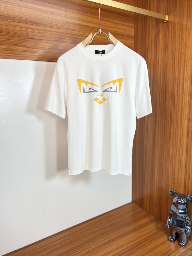 Fendi 芬迪 2025春夏新品 三标齐全 丝光棉 短袖T恤 好货不用过多介绍 看细节 专柜码数：M-Xxxl 175 140建议L