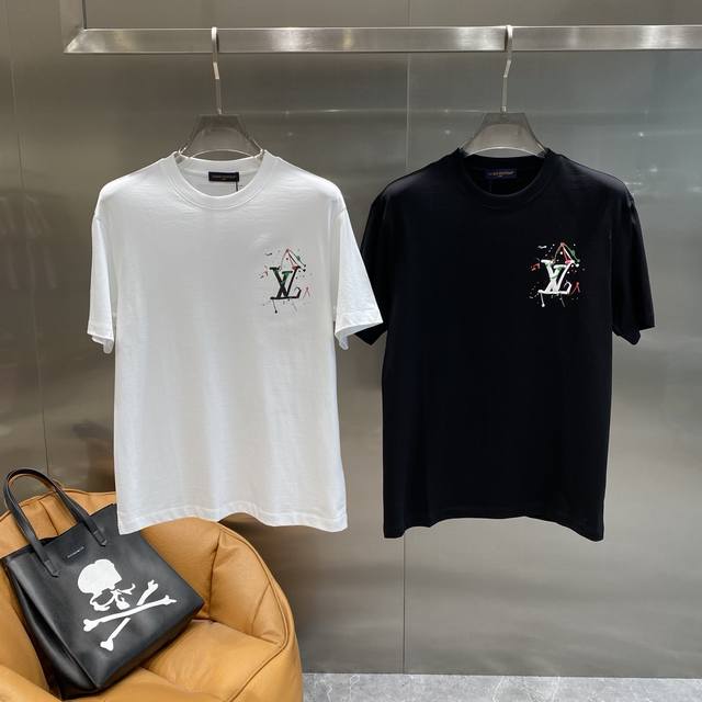驴家 Lv短袖 后背的涂鸦风大Logo 彩色泼墨和经典标识碰撞，潮流感直接拉满~街头与高级感融合，M-3Xl隔天