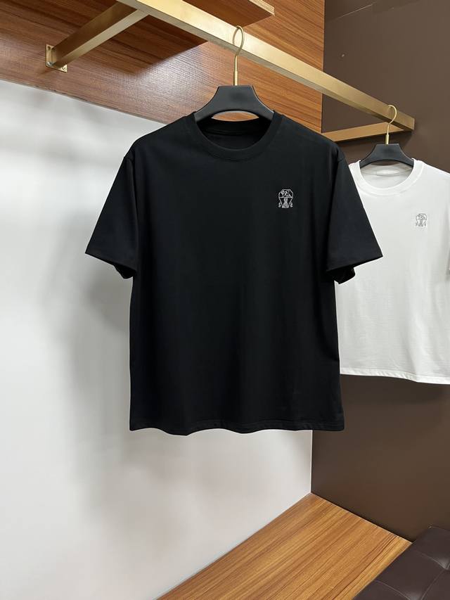 布鲁提 25春夏新品品牌字母徽标标识短袖T恤，Xy定制80支双股丝光棉面料；黑色 白色 尺码M-3Xl Over Size，报单请报身高体重