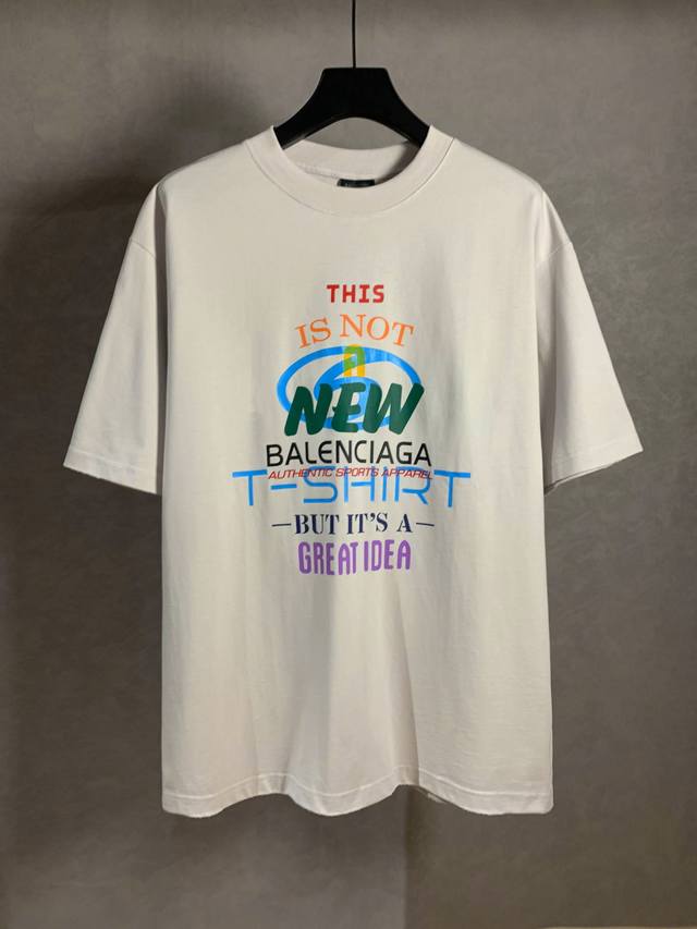 高品质 Balenciga 巴黎世家 英文字母Logo叠层圆领短袖T恤 采用纯棉柔软面料，对色定染面料，采用叠层印花工艺潮流感十足，定染纯棉面料，Os版型，三标
