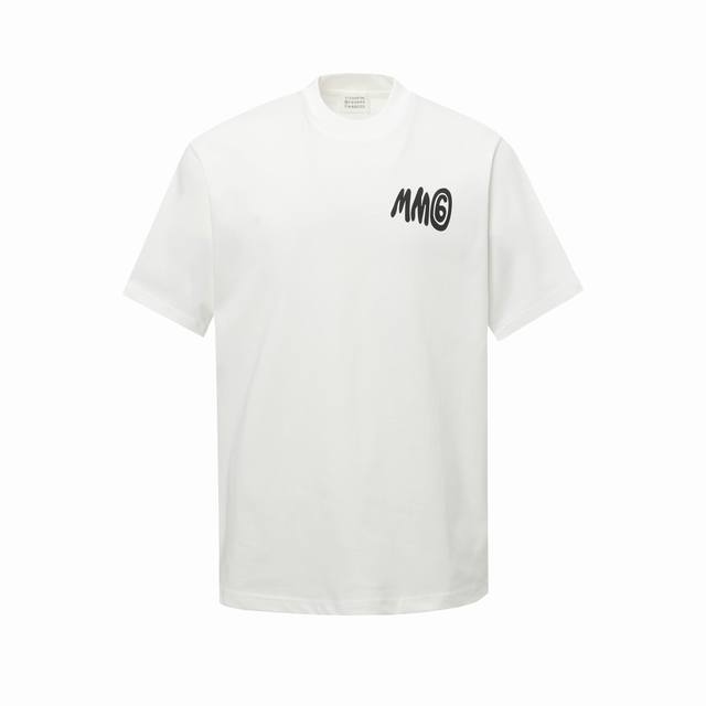 Mm6 马吉拉25Ss数字标识印花短袖T恤 早春新款重磅推出280克高密度短袖 经典款个性印花男女同款采用进口定制定染面料上身保暖密度强后领锁链底全包肩过水不变
