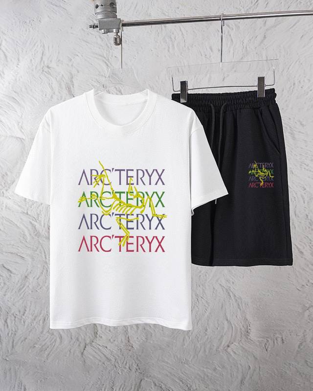 直 品牌 Arcteryx 始祖鸟 2025新款男士短袖短裤套装！官网同步销售！市面高端版本！手感细腻柔软！让你穿着更加舒适！立体裁剪版型超赞！尺码:M-5Xl