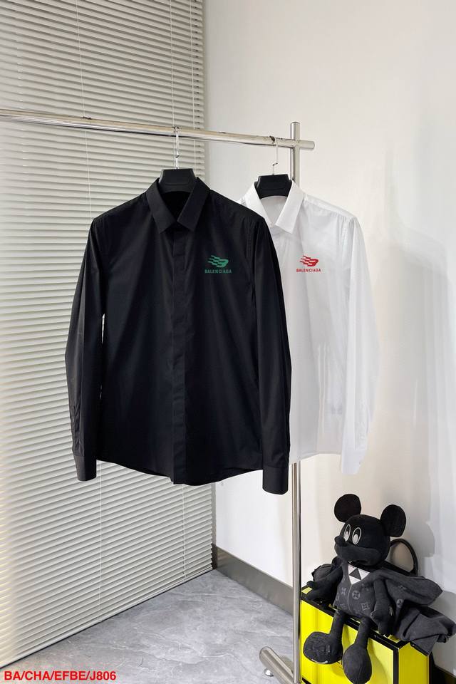 J806 Ba巴黎世家 专柜最新款男士必备款衬衫，100%天然棉，舒服透气，原单狠货，原版面料，柔软舒适，上身高端又奢华，足够场面的档次，这款衬衫无不骄傲的让你