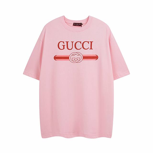 全年有货不下架 Gucci古奇2025春夏腰带经典印花圆领短袖T恤采用260克双纱精棉，衣服偏厚使整体高透气和柔软性，高版本，三标齐全！男女同款克重260克 采