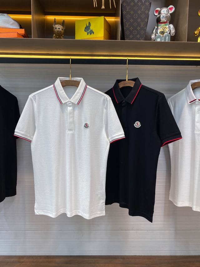 A26-Moc25Ss春夏新款网眼珠地棉布翻领短Tee，男士经典毛毡徽章装饰商务休闲短袖Polo衫！贸易公司渠道稀出，领先官网发售！一款集经典与时尚于一身的高端