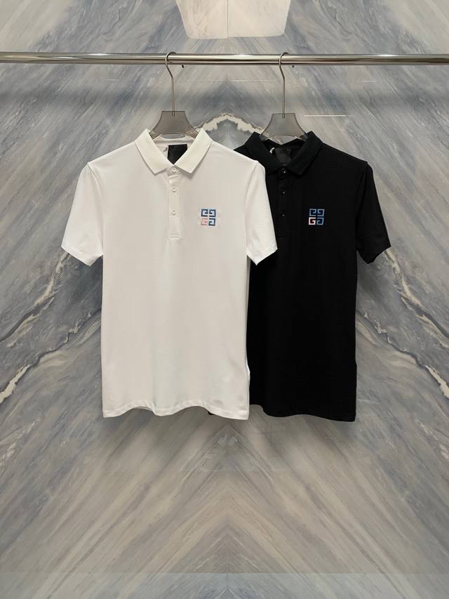 25春夏新品代工厂P订单Gvc珠地Polo衫艺术与舒适的融合精选珠地棉面料，柔软透气，独特的艺术刺绣与闪耀珠片相得益彰。经典翻领设计，展现优雅气质。精致罗纹袖口
