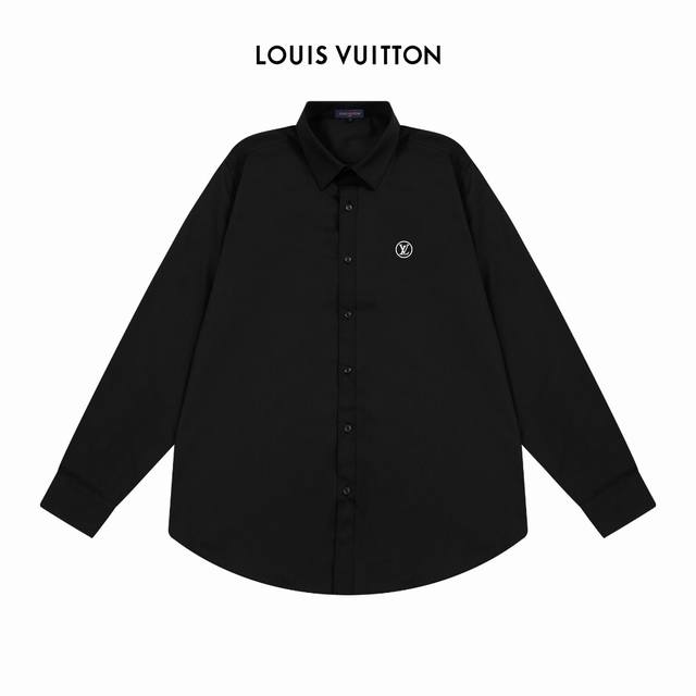 Lv 路易威登 四季款 官网Logo 设计 长袖衬衫 对版定染面料 上身高级感十足 纯棉竹纤维面料 高品质 男女同款 码数:39-43 M-3Xl