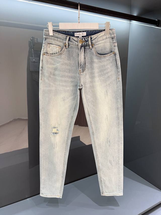 新品 25Ss春夏新品 Di*R男士水洗复古魅力时尚休闲牛仔裤 追求完美主义的男人必备款修身款！！！ 贸易渠道工厂P货品,复古水洗 无敌性的裁剪设计,打破传统素