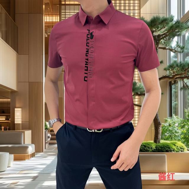 Polo拉夫劳伦 2025春夏款专柜最新款短袖衬衣休闲短袖衬衫 高端订制 设计前卫！重工艺设计 高端订制冰氧桑蚕丝无缝面料.手感柔软.穿着舒适.专柜级别精致车线